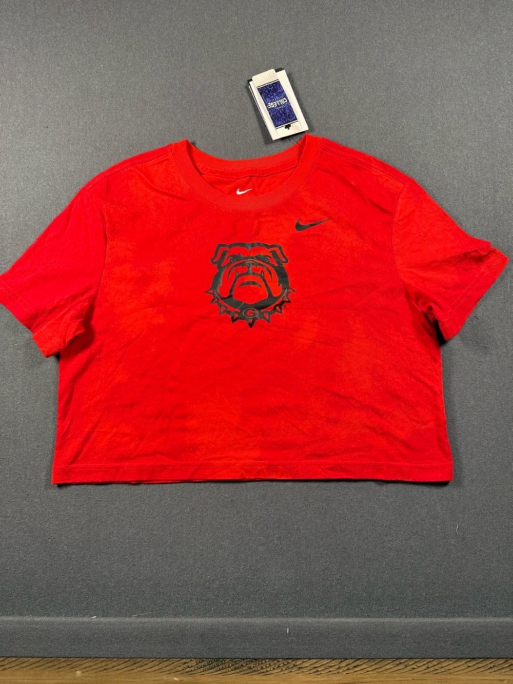 Nike Red Georgia Bulldogs Tie-Dye Cropped T-Shirt Women’s Small